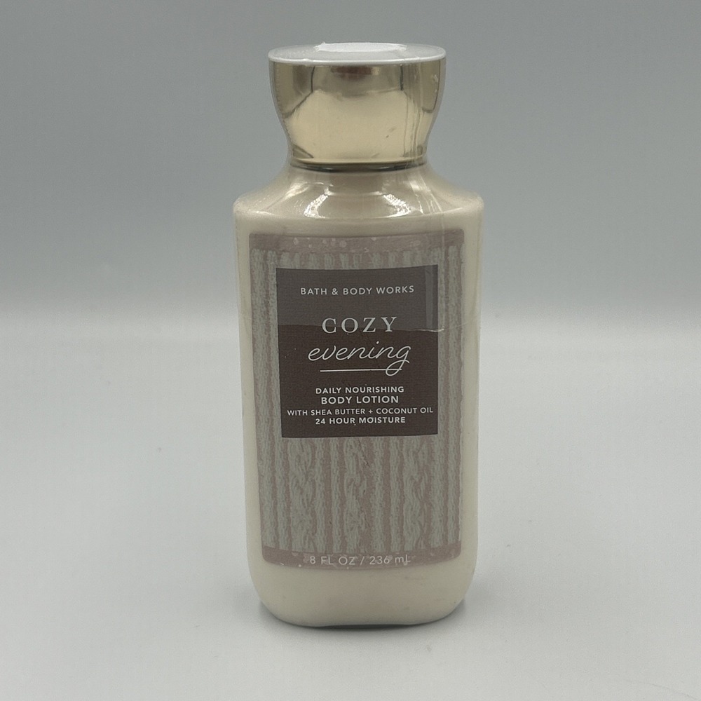 1 COZY EVENING BATH & BODY WORKS BODY LOTION SHEA BUTTER COCONUT OIL 8 OZ SEALED